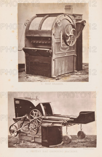 View of a rag grinding machine, 2. Patent Rag Grinding Machine, page, photomechanical print,