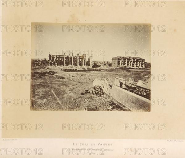 View of Fort de Vanves in Vanves after the destruction by the Paris Commune, Le Fort de Vanves. Vue
