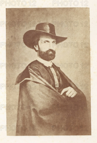 Portrait of Antoine Wiertz, photograph, page, check stamp: 'SOCIÉTÉ ROYALE BELGE DE PHOTOGRAPHIE,