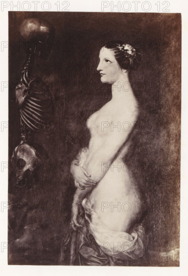 Photo reproduction of The beautiful Rosine by Antoine Wiertz, photograph, reproduction, page, check