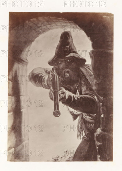 Photo reproduction of Calabrian highwayman by Antoine Wiertz, photograph, reproduction, page, check