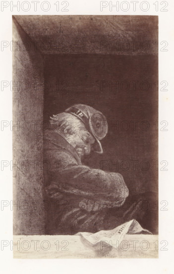 Photo reproduction of The Caretaker by Antoine Wiertz, photograph, reproduction, page, check stamp: