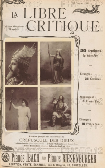 Four portraits of actors from a performance of Götterdämmerung, Premier groupe des interprètes du
