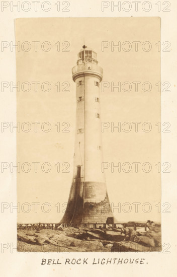 Bell Rock Lighthouse, View of the Bell Rock lighthouse, photograph, page, Scotland, c. 1867 - c.