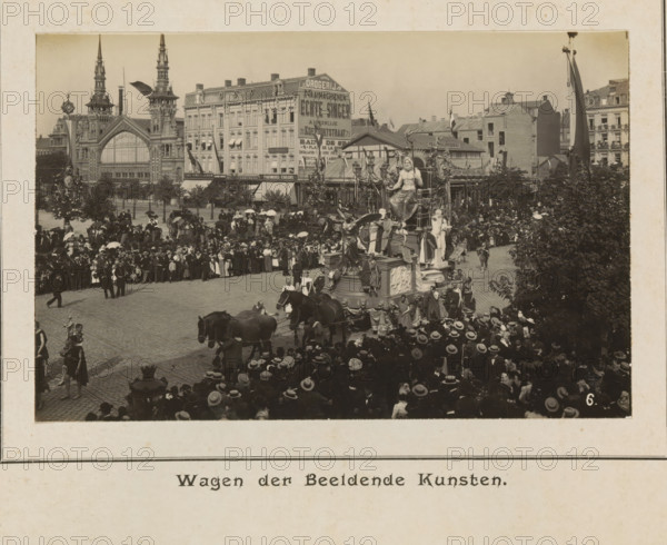 Wagon of visual arts, photograph, page, Antwerp, c. 1899, photographer, paper, printing, height 98