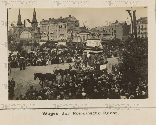 Wagon of Roman art, photograph, page, Antwerp, c. 1899, photographer, paper, printing, height 98 mm