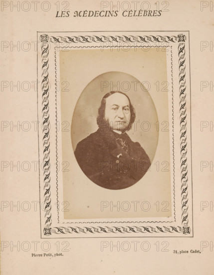 Portrait of an unknown man, photograph, page, inscription: 'Publication de la Revue de literature