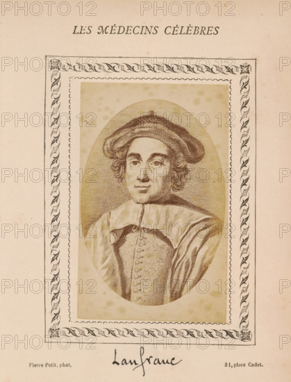 Photo reproduction of a portrait of an unknown man, photograph, reproduction, page, annotation: