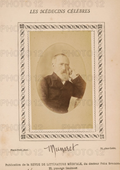 Portrait of an unknown man, photograph, page, annotation: 'Munaret', inscription: '(Publication de
