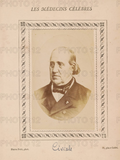 Portrait of Jean Civiale, photograph, page, annotation: '64', inscription: 'Publication de la Revue