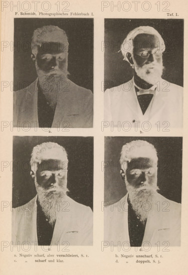 Three examples of an incorrectly exposed negative and an example of a correctly exposed negative,