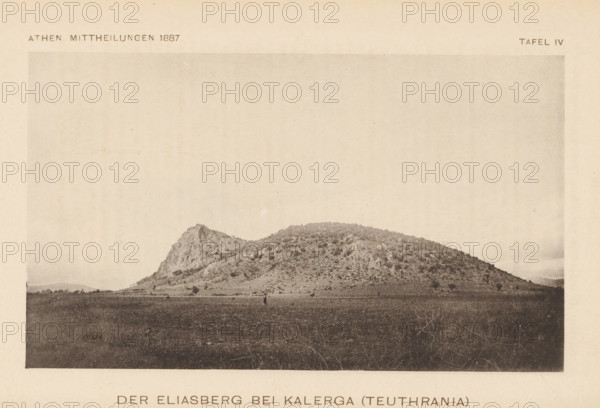 View of a mountain, Der Eliasberg bei Kalerga (Teuthrania), page, photomechanical print,