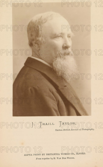 J. Traill Taylor, Portrait of John Traill Taylor, photograph, page, inscription: 'Editor British