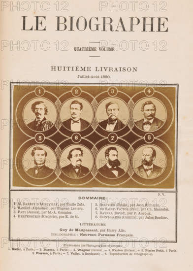 Composite group portrait of eight celebrities, photograph, page, montage photo, number: '1, 8',