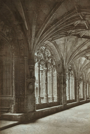 The cloisters of Belem, Cloister of the Hieronymite Monastery in Lisbon, page, photomechanical