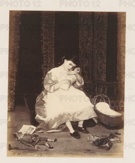 Photo reproduction of La poupée by Florent Willems, photograph, reproduction, page, after painting