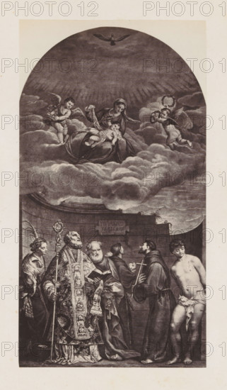 Photo reproduction of an engraving after Collected Works by Titian in the Vatican, photograph,