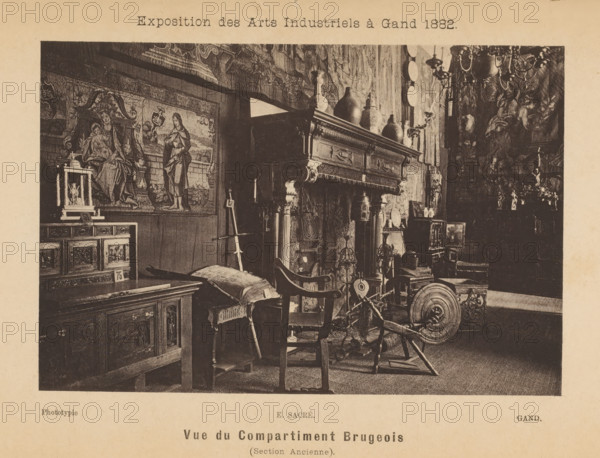 Interior of the Brussels part of the Exposition des Arts Industriels, Vue du compartment Brugeois