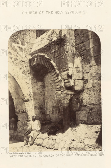 View of west entrance to the Church of the Holy Sepulcher in Jerusalem, West Entrance to the Church