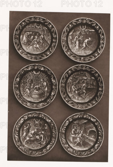 Six enamel signs, set up during the 1873 Exposition Rétrospective in Tours, France, page,