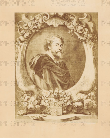 Photographic reproduction of an engraving of a portrait of Peter Paul Rubens by Jean-Marc Nattier,
