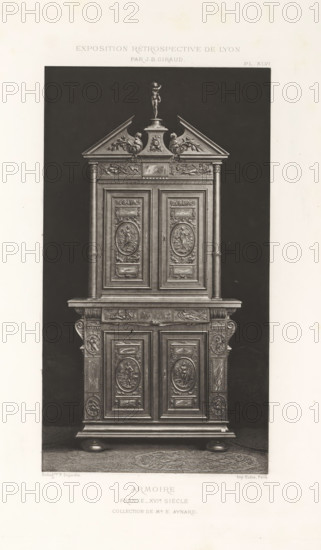 16th-century French wooden cabinet, at the Exposition Rétrospective of 1877 in Lyon, France,