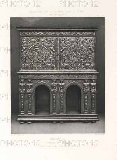 17th-century French wooden dresser, at the Exposition Rétrospective of 1877 in Lyon, France,