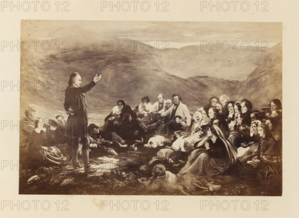 Photo reproduction of Sabbath in the Glen by Sir George Harvey, photograph, reproduction, page,