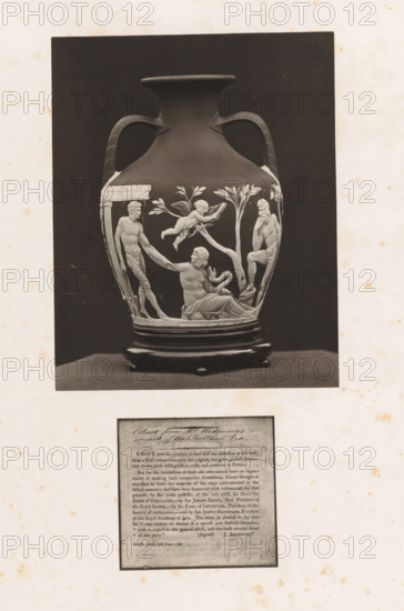 Letter and the Wedgwood replica of the Portland Vase, photograph, page, photographer: Joseph