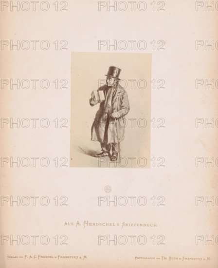Photo reproduction of a sketch of a soap salesman by Albert Hendschel, From A. Hendschel's