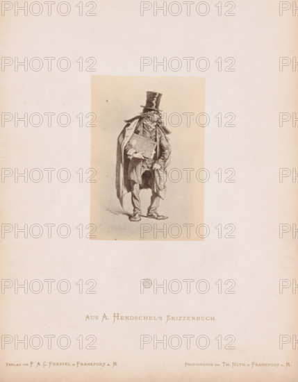 Photo reproduction of a sketch of a rabbi by Albert Hendschel, From A. Hendschel's Sketchbook,