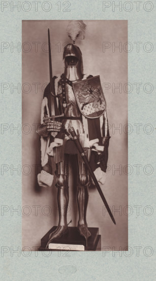 15th-century armor with sword and shield from the army of Charles VII of France, from the