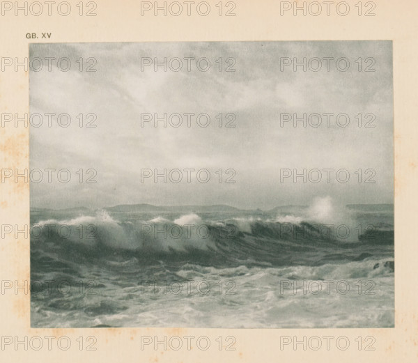 Seascape, page, photomechanical print, inscription: 'GB. XV.', monogram: 'AG', inscription: 'A wind