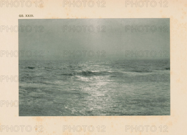 Seascape, page, photomechanical print, inscription: 'GB. XXIII.', inscription: 'Land & sea by WJ