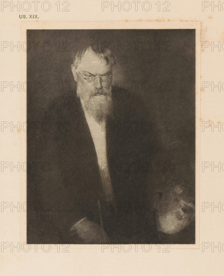 Portrait of Franz von Lenbach, page, photomechanical print, inscription: 'Portrait of Franz von