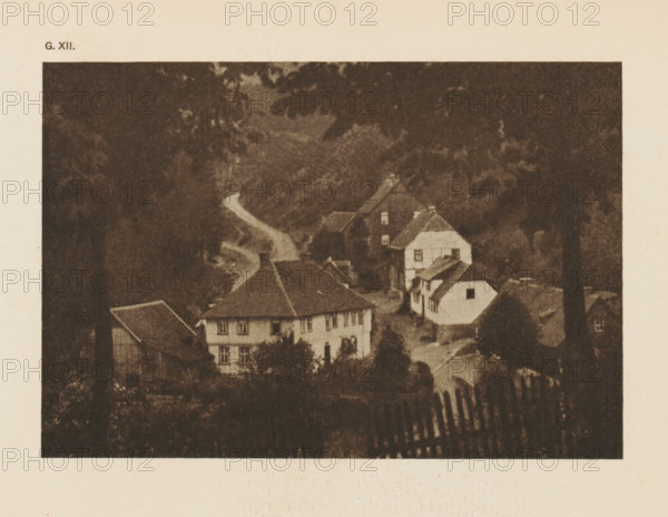 Village view in the Harz Mountains, page, photomechanical print, inscription: 'G. XII.',