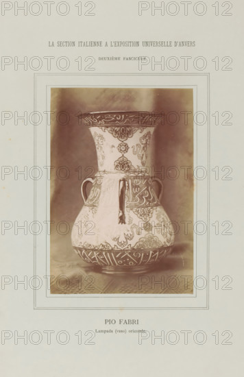 Decorated vase, Pio Fabri - Lampada (vaso) orientale, La Section Italienne a l'Exposition
