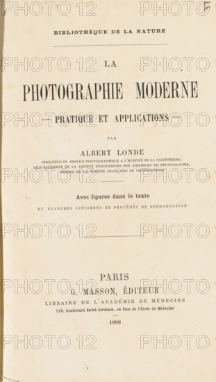 La photographie moderne : pratique et applications, book, number: '5562', date: 'AUG 1995', number:
