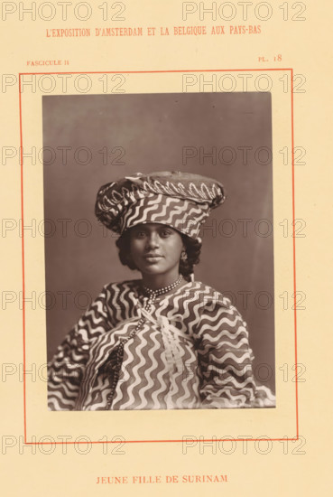 Jeune fille de Surinam, Portrait of probably Wilhelminia van Ede, page, photomechanical print,