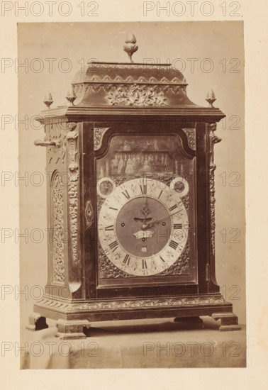 Clock, photograph, page, c. 1874 - in or before 1879, photographer, paper, albumen print, height