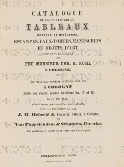 Catalogue of the collection of old and modern tables, stages, eaux-fortes, manuscripts and objets