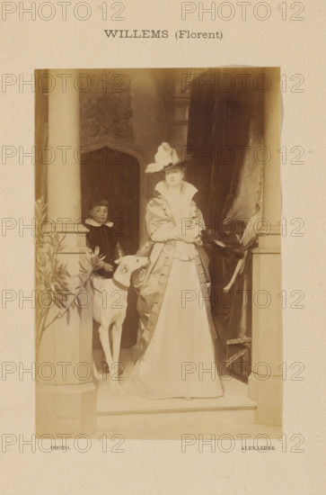 Willems (Florent), Photo reproduction of La Châtelaine by Florent Willems, photograph,