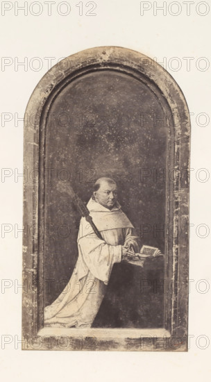 Photo reproduction of Robrecht de Clercq, abbot of Ter Duinen, photograph, reproduction, page,