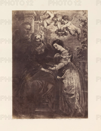 Photo reproduction of the Education of Mary by Peter Paul Rubens, photograph, reproduction, page,