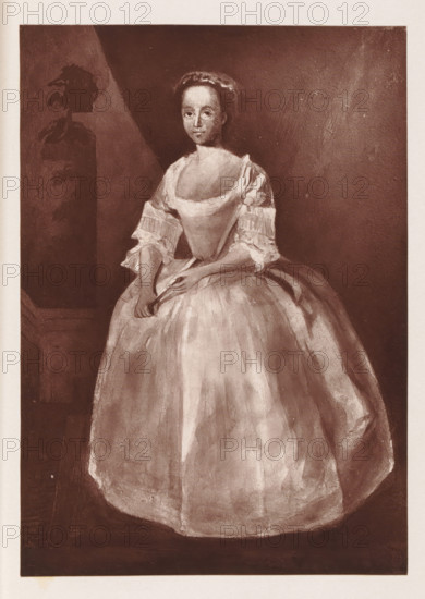 Photo reproduction of a painting depicting a portrait of Grace Naylor, reproduction, page,