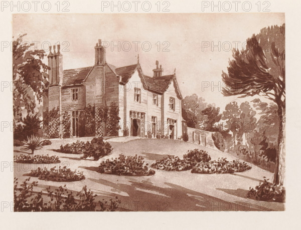 Photo reproduction of a painting depicting a view of Lime House, reproduction, page,