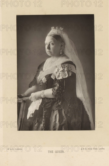The Queen, Portrait of Victoria of the United Kingdom, page, photomechanical print, inscription: