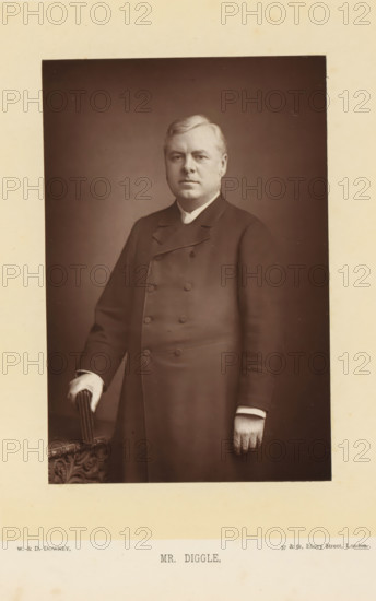 Portrait of Joseph Robert Diggle, Mr. Diggle, page, photomechanical print, inscription: '57 & 61,