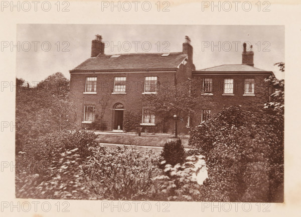 Exterior of John Bright's birthplace at Rochdale, page, photomechanical print, Rochdale, c. 1873 -