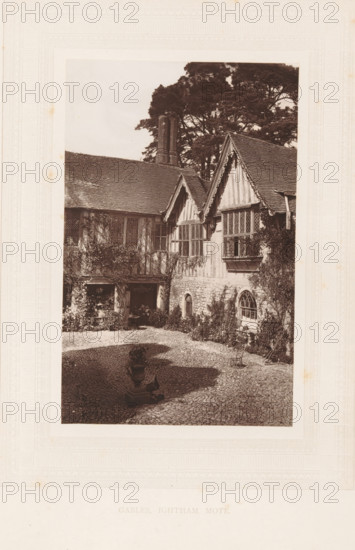Gables, Ightham Mote, View of the Ightham Mote near Ightham, page, photomechanical print,